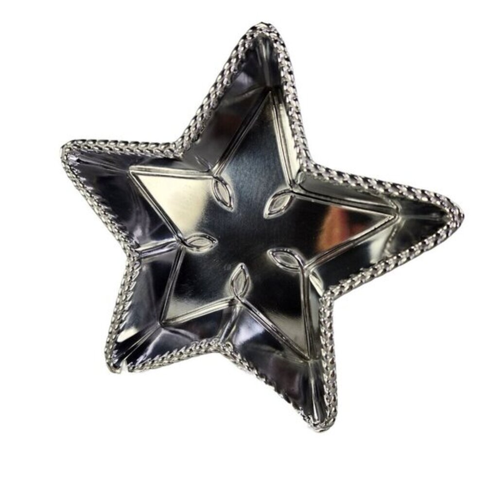 Arthur Court Star Shaped Candy Dish Hammered Aluminum Serving Bowl Holiday 2003‎